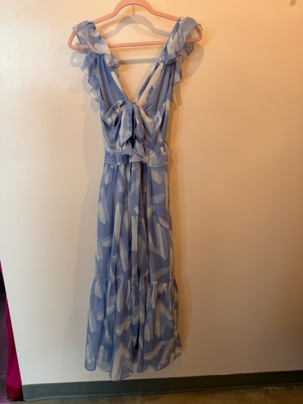 Abercrombie & Fitch Light Blue Ruffle Maxi Dress - Picture 3 of 4